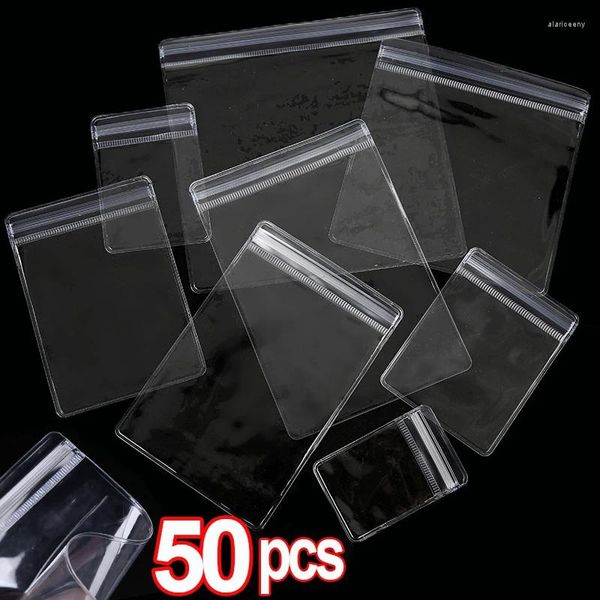 Bolsas de jóias 10/50pcs Transparente PVC Saco Anti-oxidação Zip Lock Armazenamento para Brinco Colar Pulseira Display Embalagem