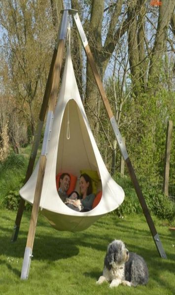 Mobília de acampamento UFO Forma Teepee Árvore Pendurada Cadeira de Balanço para Crianças Adultos Interior Ao Ar Livre Tenda de Rede Pátio Acampamento 100cm1195955