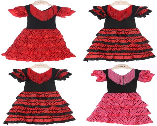 Mädchenkleid Schönes spanisches Flamenco-Tänzerin-Kostüm Kindertanzkleid Outfit1968393