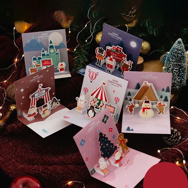 Weihnachtskarte, 3D-Pop-up-Weihnachtsmann-Karten, Heiratsgruß, Weihnachtsparty-Einladungen, Geschenke, Jahr, Kindergeschenk, 240301