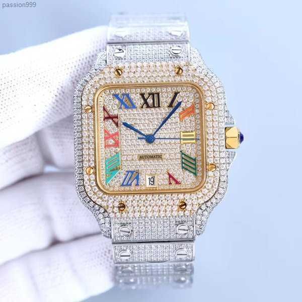 Mechanische High-End-Top-Marken-Custom-Moissanit-Uhr, Luxus-Original-Handset, Iced-Out-Diamant-Hip-Hop-Bust-Down-Uhr4NPI, hochwertige Diamantuhr