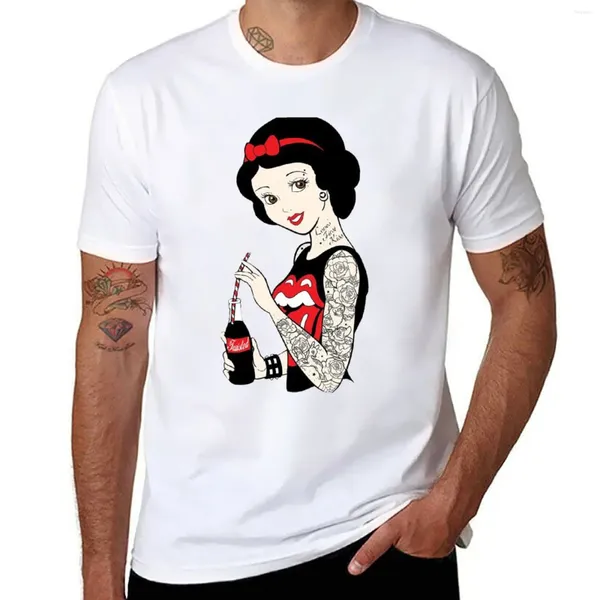 Regatas masculinas Princesa Tatuada Camiseta Preta Camisetas Meninos Camisa Gráfica Branca Homens Simples