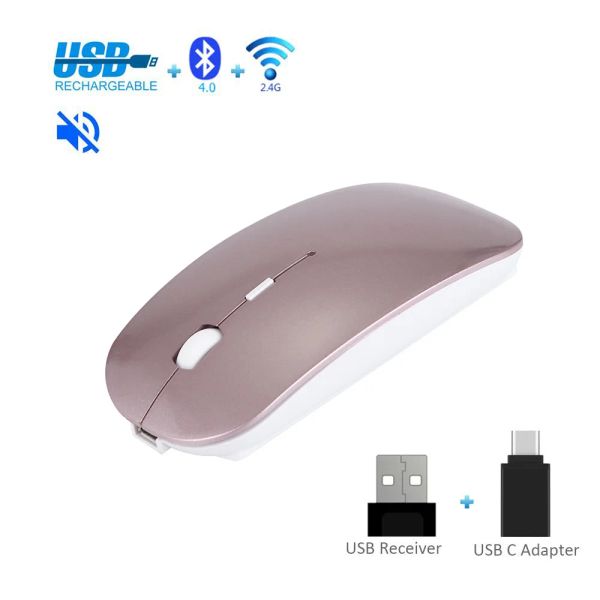 Ratos mouse sem fio mouse mouse bluetooth mudo de 10m de carregamento notebook ergonômico de camundongo