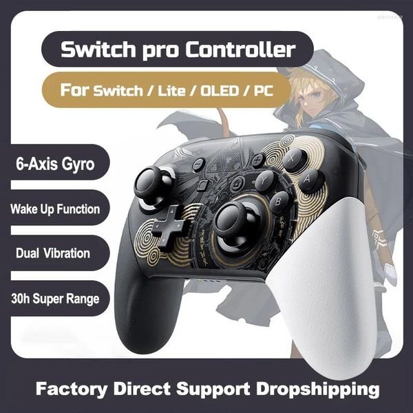 Controladores de jogo sem fio Bluetooth Gamepad para Nintend Switch Pro Controller Limited Theme Joystick PC e OLED Lite Console