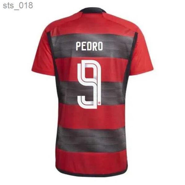 Camisas de futebol Flamengo 2023 2024 VIDAL ARRASCAETA GABI Camisas de futebol PEDRO B.HENRIQUE E.RIBEIRO Kids Kit Camisa Outubro RosaH2434