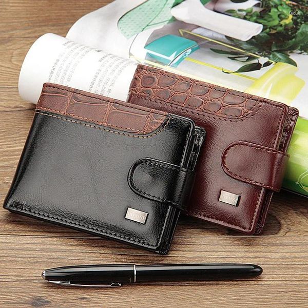Кошельки, модный кожаный кошелек, верхняя мужская сумка для монет, минималистичный тонкий кошелек, высококачественный пакет для карт, деловой короткий кошелек