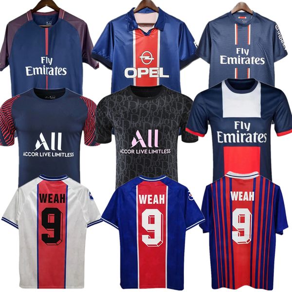 Retro classico 13 14 17 PSgES 18 20 01 02 03 maglie da calcio VERRATTI DI MARIA LAVEZZI DRAXLER CAVANI KIMPEMBE MBAPPE T.SILVA DANI ALVES MATUIDI LUCAS maglia da calcio da uomo