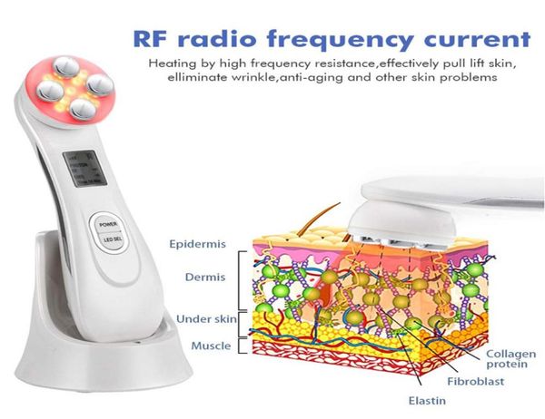 Mesoterapia facciale Elettroporazione RF Radiofrequenza LED Pon Lifting facciale Stringere Rimozione delle rughe Cura della pelle Massaggiatore viso6817008
