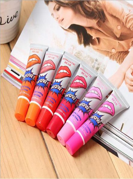 Lip Gloss Peeloff dura 24h sem mancha colágeno marinho batom bálsamo planta urso romântico 6 cores maquiagem hidratante máscara labial3629843