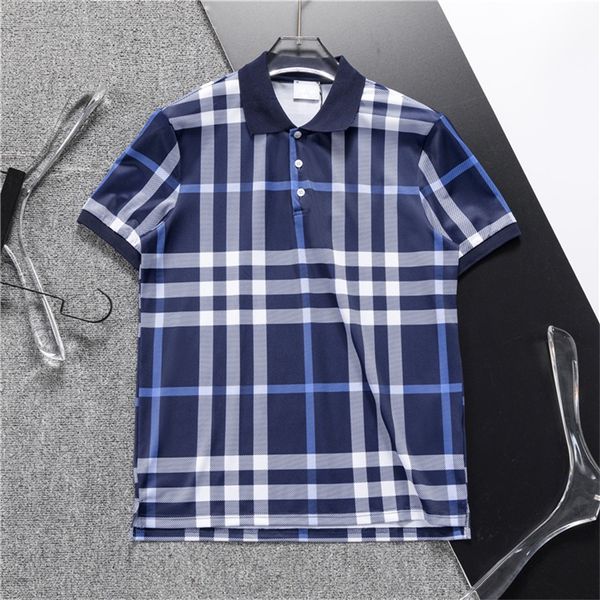 Европейский бренд, мужская дизайнерская рубашка-поло, модная футболка в полоску с вышивкой и клетчатыми лацканами, с короткими рукавами, M-3XL 23