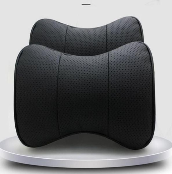 Almofada de pescoço luxuosa personalizada 2 peças de couro assento de carro almofada de pescoço travesseiro encosto de cabeça de carro para todos buick3568521