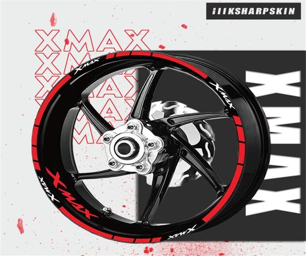 Reflektierende Aufkleber für Motorradräder, Innenring, dekorative Logos und Abziehbilder, Nachtwarnband, 20 Stück für Yamaha XMAX xmax1784377