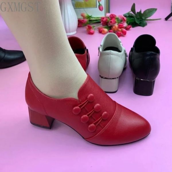 Stivali vendita calda scarpe da donna classiche con punta di punta di punta abito in pelle brevettata tacchi alti festeggiamenti zapatos zapatos mujer rosso matrimonio