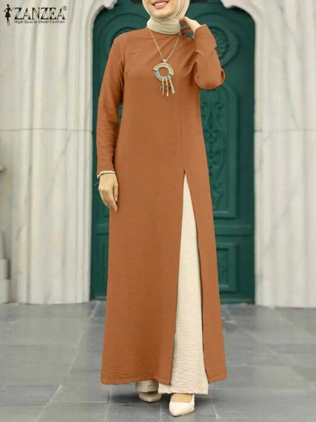 Tops muslimische Lange Tops für Frauen Islamische Kleidung Türkei Dubai Abaya Zanzea Elegant Long Sleeve Blusas Ramadan Abayas Eid Caftan 2023