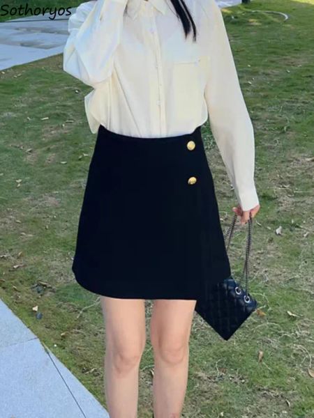 Shorts Shorts Frauen Casual Koreanischen Stil Hohe Taille Herbst Minimalistischen Solide Büro Tragen Zart Allmatch Weibliche Elegante Heißer Verkauf Aline