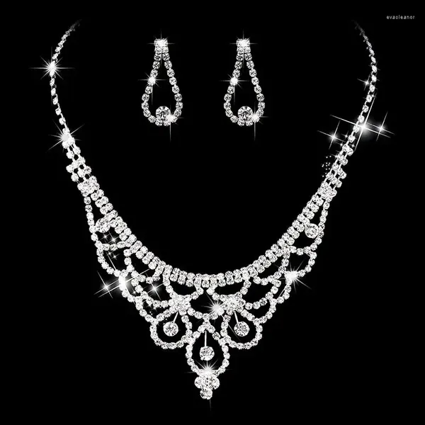 Collana Orecchini Set Commercio estero Gioielli di marca Accessori da sposa Catena in pizzo con artigli Placcato argento 495