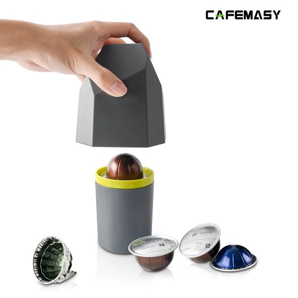 Strumenti Secchio per il riciclo delle capsule di caffè Strumento per il riciclaggio Capsule Nespresso in alluminio VertuoLine Pod Scatola per il riciclo delle capsule di caffè in plastica