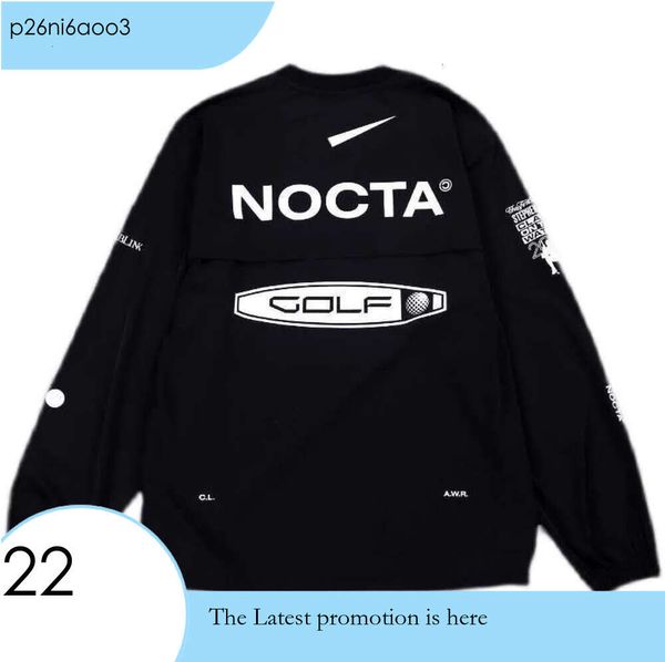 Nocta Mns Hoodis US VRSION NOCTA GOLF CO Brandd Draw Bractabl Hızlı Kurutma Lisur Sports T-Shirt Uzun SLV Tidal Flow 859