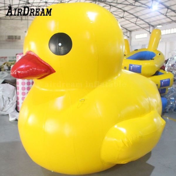 6mh (20 pés) com ventilador adorável bóia inflável amarela pato inflável gigante patos de borracha de pvc para exibição de publicidade