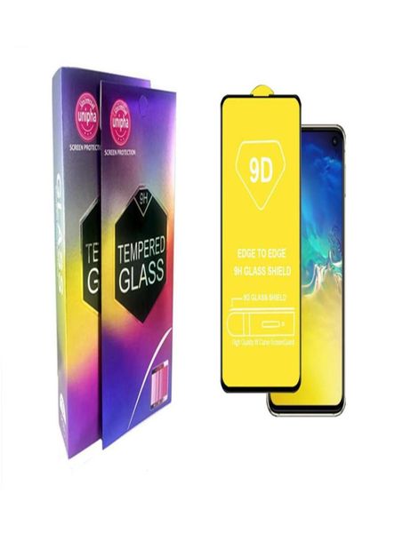 9D Vollkleber Full Cover Gehärtetes Glas Displayschutzfolie für Samsung Galaxy S10E J2 Core J4 J6 J7 J8 Huawei Y9 2019 P30 Lite mit P8146792