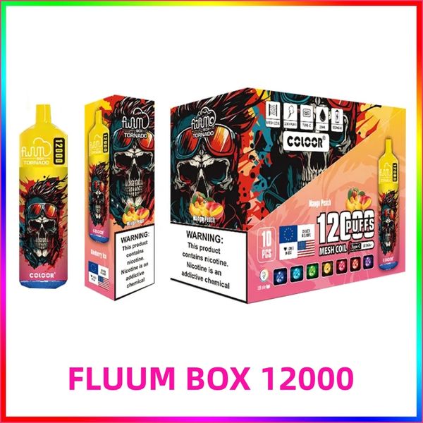 FLUUM BOX 12000 E-liquid 20ml Nicotina 0%/2%/3%/5% Capacità batteria ricaricabile Type-C 650mAh Fluum 12000 Bang box Bang crazvapes