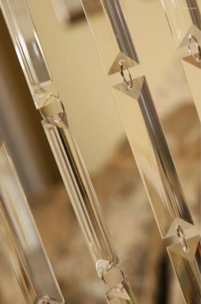 Kronleuchter-Kristall, 20 m, 22 x 93 mm, Dreieck-Prisma-Perlenvorhang mit silbernen Ringen, verwendet für Schlafzimmer und Wohnzimmer