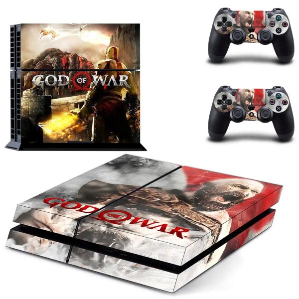 Joysticks God of War PS4 Aufkleber Spielstation 4 Haut PS 4 Aufkleber Aufkleber Deckung für PlayStation 4 PS4 Konsole Console Controller Skins Vinyl