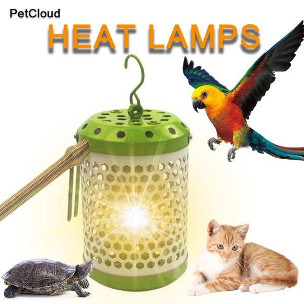 Supporta lampada riscaldante per animali domestici per uccelli, pollo, tartaruga, serpente, lucertola, emettitore in ceramica a infrarossi, luce di calore, previene scosse elettriche, scottature, paralume