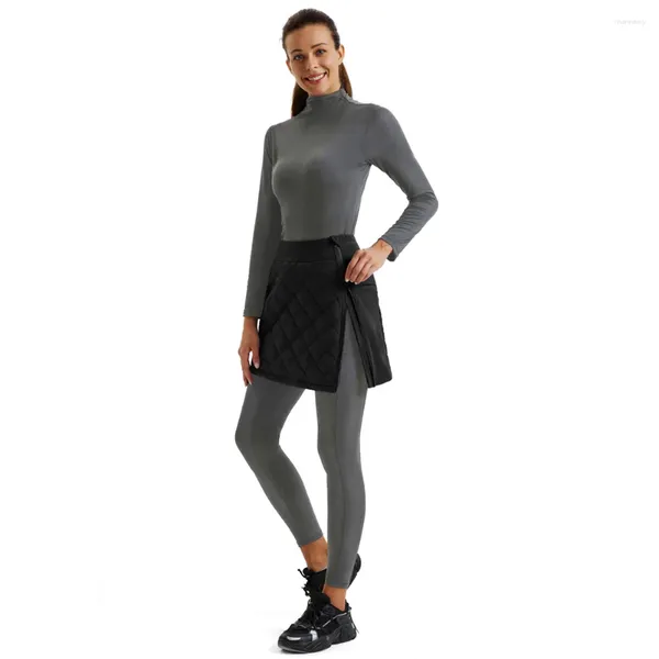 Юбки JS, женская спортивная юбка с подкладкой, теплая эластичная высокая талия на молнии, эластичные шорты трапециевидной формы, гольф с карманами A30
