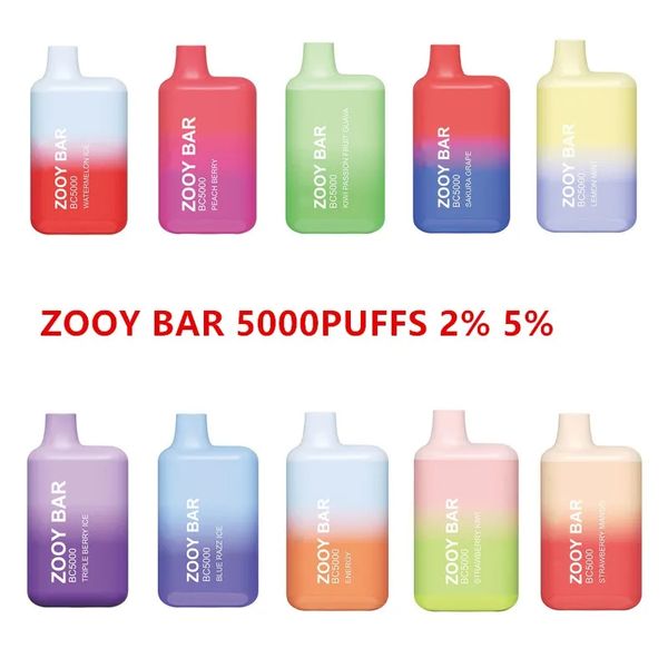 Zooy Vape Kalem Bang BC 5000 Puf Puf Tek Kullanılabilir E Sigara Kutusu 10ml Ön Doldurulmuş Kartuş Pod Cihazı 650mAh Şarj Edilebilir Battey