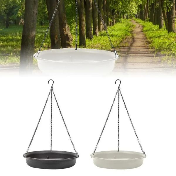 Alimentazione 2 in 1 Vassoio per mangiatoia per uccelli appeso Vassoio per uccelli appesi da bagno Vassoio per esterni Giardino A prova di scoiattolo Mangiatoia per uccelli selvatici Animali domestici Bevitore d'acqua Decor