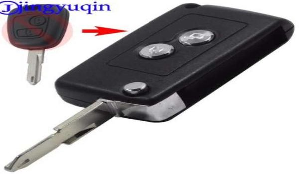 Jingyuqin modificado 2 botões remoto caso chave do carro capa escudo para citroen c2 c3 xsara picassofor peugeot 206 306 406 fob cover9841110