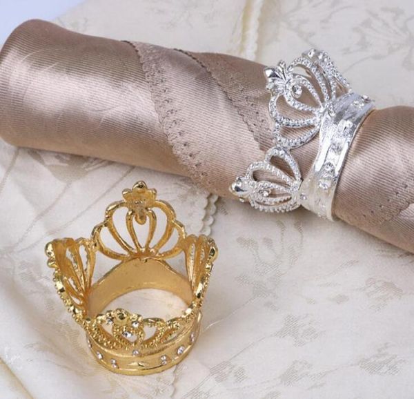 Portatovagliolo a corona a forma di corona in metallo con portatovagliolo a imitazione di diamanti per la decorazione della tavola di nozze domestica5027709