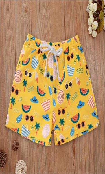 Bebê praia verão seaside árvore de vidro melancia impressão troncos de natação menina menino casual board shorts crianças roupas de natação 6600253