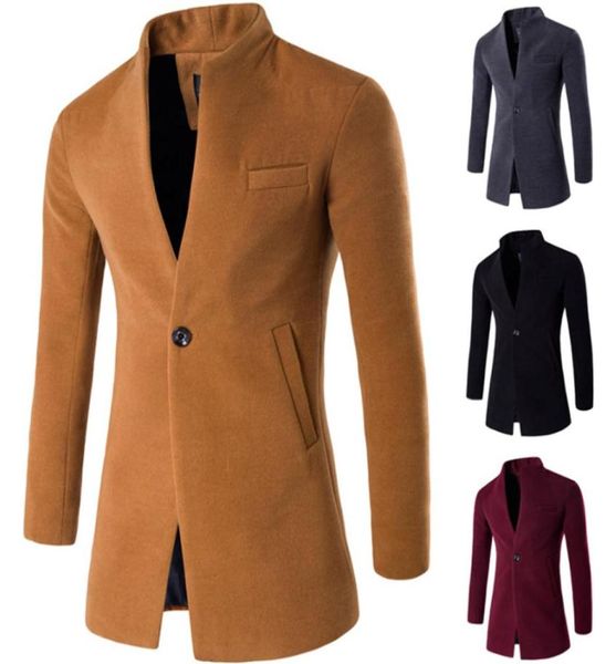 ZOGAA 2019 Wolle Mantel Männer Winter Langen Mantel Schlanke Windjacke Strickjacke Eine Taste Stehkragen Casual Woolen Männer Mantel 2308782