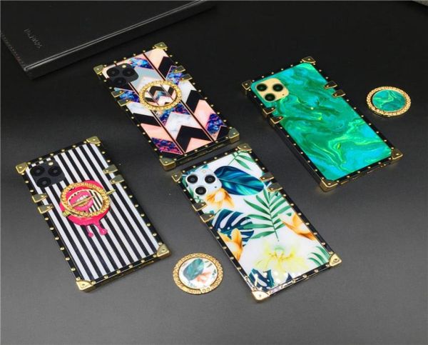 Retro Square Flower Lippen Silikonabdeckungskoffer für Samsung Galaxy Note 20 10 plus 9 8 S8 S9 S10 S20 Ultra J4 J6 A10S A20S A50 A70 M39316747