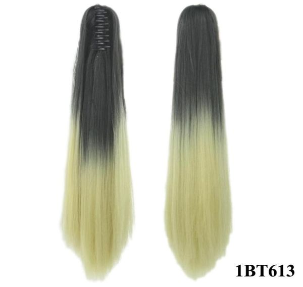 Regalo di San Valentino coda di cavallo artiglio clip estensione dei capelli lunghi estensioni dei capelli sintetici PonyTails 24 pollici clip dritta nei capelli ExtensioN7973722