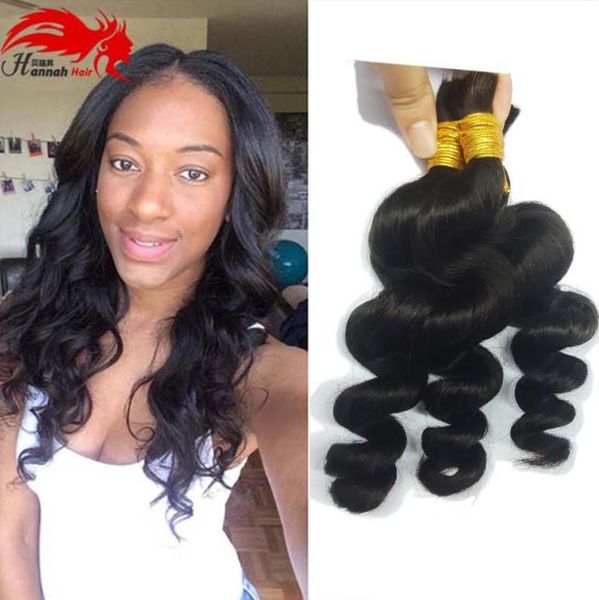 Capelli umani per micro trecce Capelli sfusi Onda sciolta brasiliana Nessuna treccia intrecciata Capelli ricci sciolti intrecciati umani Bulk9663605