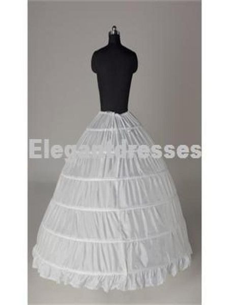 Mais novo lindo branco 6 hoop petticoat crinoline superior underskirt para acessórios de noiva 7513023