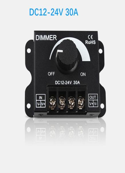 Dimmer LED 1224V 30A 360w Luminosità regolabile Dimmer monocolore Lampada led Strip Light Controller8294293