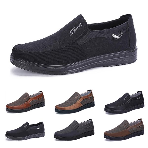 Laufen Frühling Herbst Sommer graue Herren-Halbschuhe atmungsaktiv Blaue weiche geteilte Sohle Dunkelkhaki-Schuhe flache Sohle Herren-Turnschuhe GAI-1