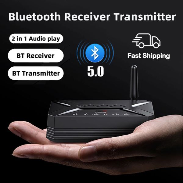 Lautsprecher Niedrige Latenz Bluetooth 5.0 Audio Sender Empfänger 3,5 mm AUX-Buchse RCA Stereo Musik Wireless Adapter für PC TV Kopfhörer Lautsprecher