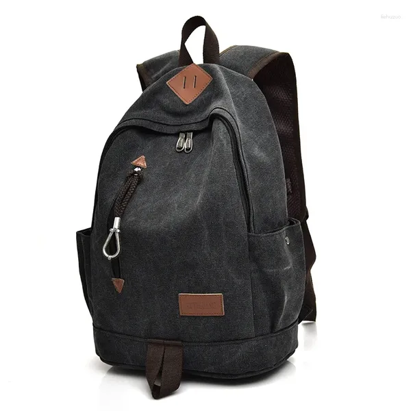 Mochila moda homens mochilas de lona grandes sacos de escola para adolescentes meninos meninas viagem laptop mochila mochila alta qualidade