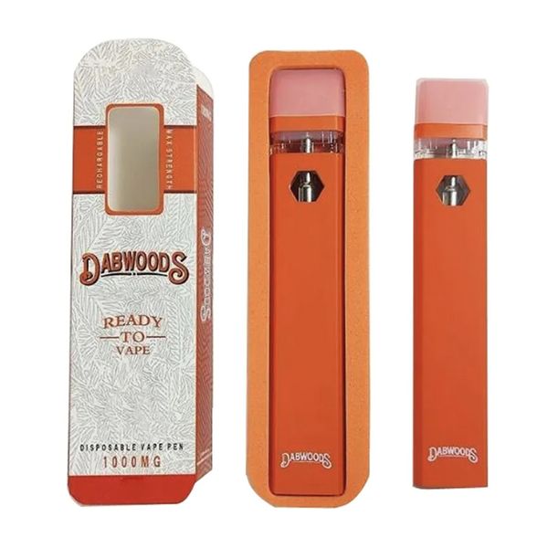 Authentischer Dabwoods 1,0 ml Einweg-Vape-Stift, wiederaufladbar, E-Zigaretten, 280-mAh-Akku, leer, 510 Verdampferstifte, Kartuschenbox, Verpackung, Packwoods x Runts 1.0