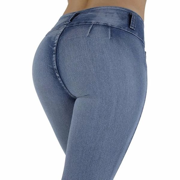 Jeans mente pés magros mulheres jeans cintura alta push up hip butt levantamento elástico bodycon lápis sexy senhoras jeans femme calças jeans