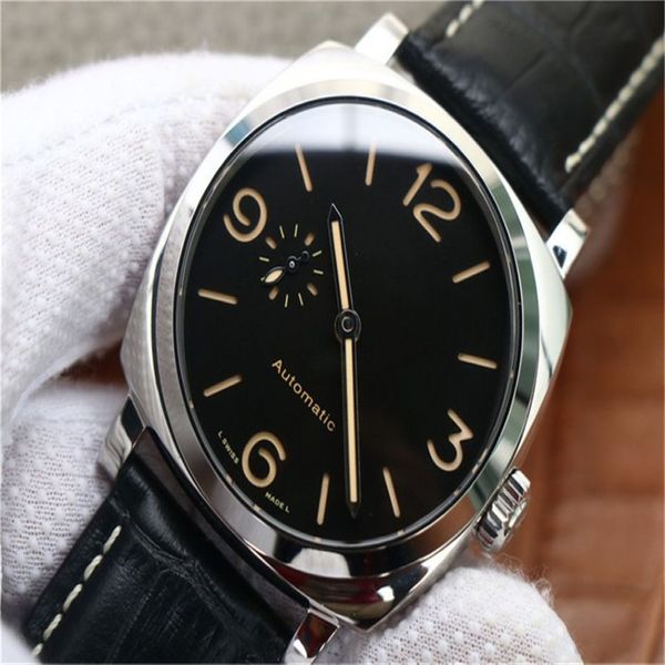 V9 pam00572 montre de luxo 11 relógios masculinos 45x12mm relógio de corrente automática aisi 316l caixa de aço pulseira de couro impermeável248t