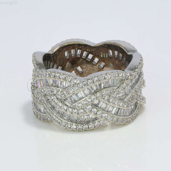 Anéis de moissanite cubana cultura hiphop 925 anéis de prata 10k 14k 18k banhados a ouro 12,5 mm anéis cubanos para homens