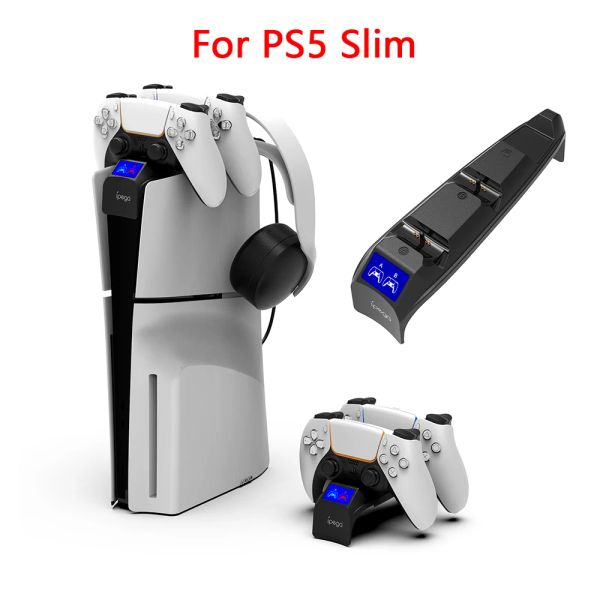 Steht für PS5 Slim-Dual-Controller. Kontaktsitz-Ladestation mit LED-Licht. Spielkonsolen-Top-Ladestation für PS5slim-Host