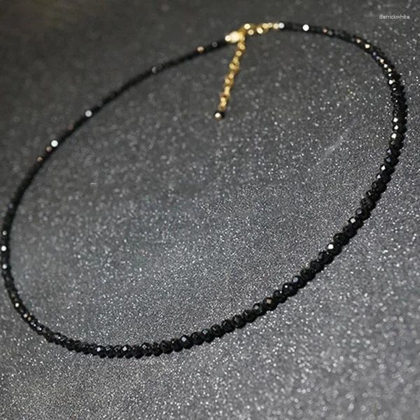 Anhänger Halsketten Einfache Schwarze Perlen Kurze Halskette Weiblichen Schmuck Frauen Choker Femme Damen Party Mode 2024