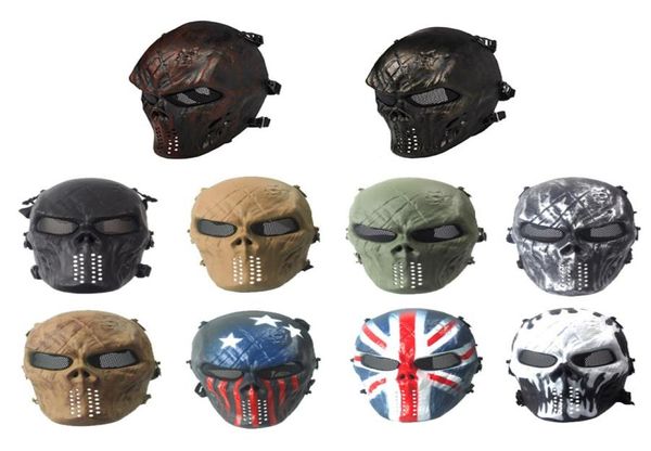 Tactical Airsoft Cosplay Skull Máscara Equipamento de Máscara ao ar livre equipamento de proteção esportiva Face completa No031019975093